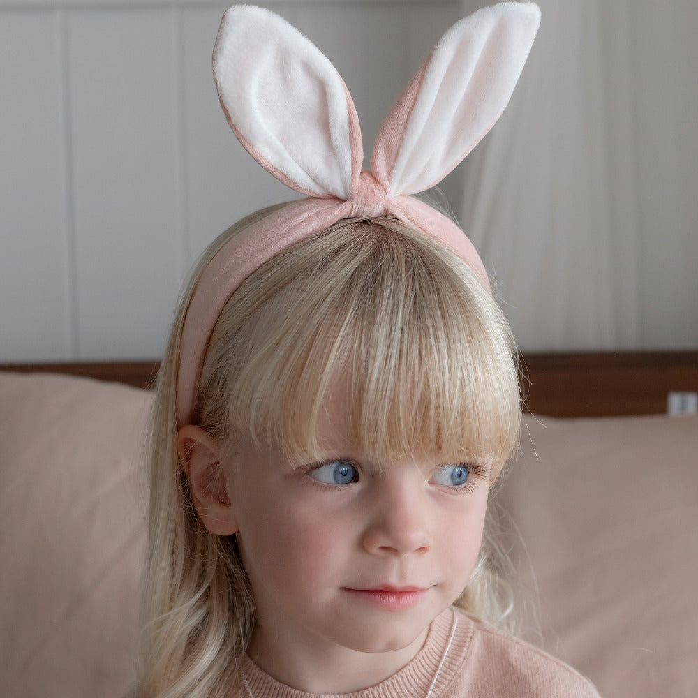 Pink Velvet Bunny Headband