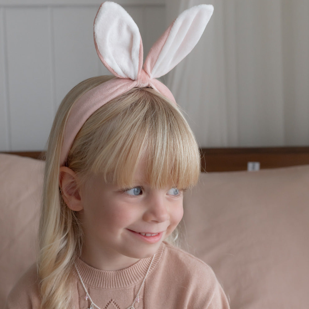 Pink Velvet Bunny Headband