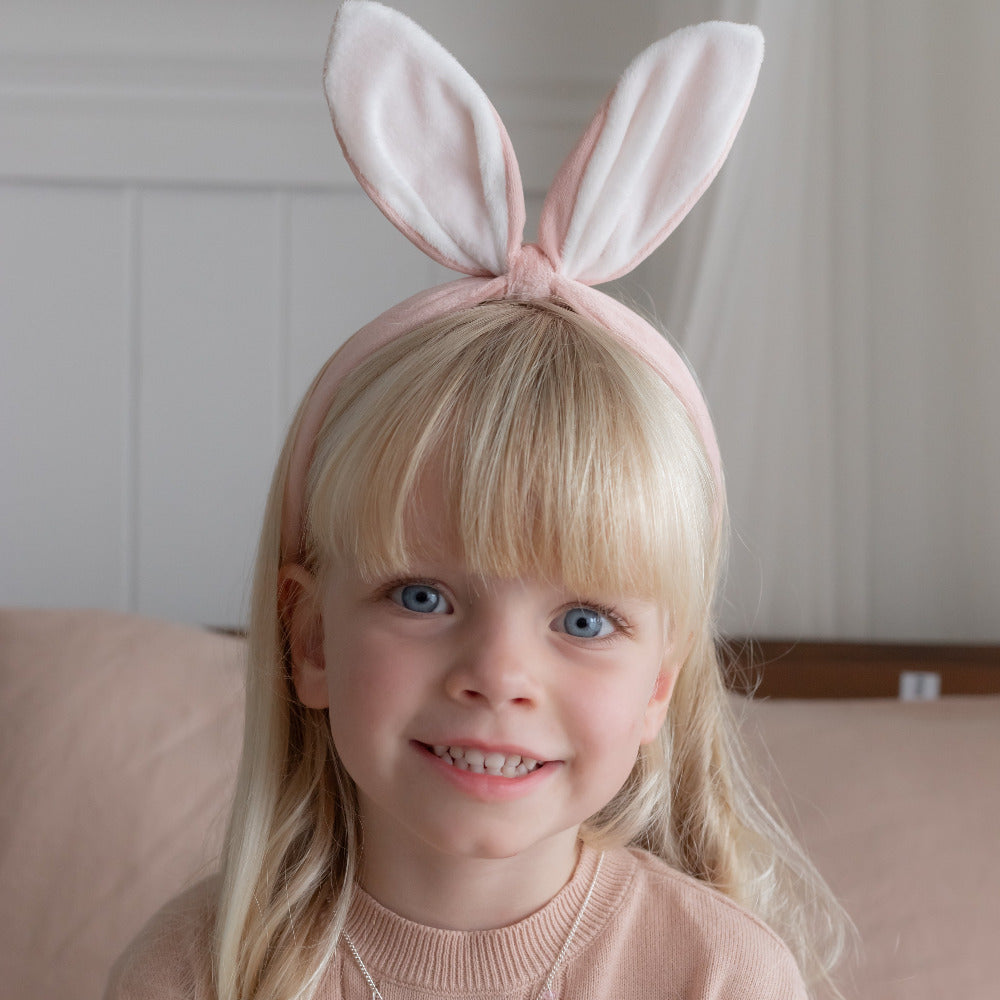 Pink Velvet Bunny Headband