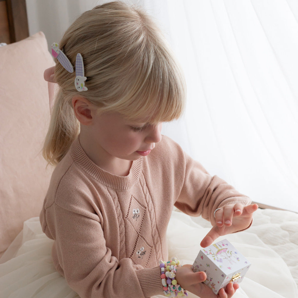 Tea Party Bunny Cupcake Hair Clips