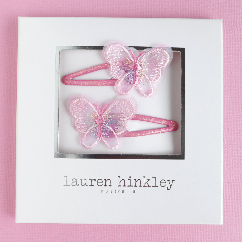 Flutter by Butterfly Pink Hair Clips